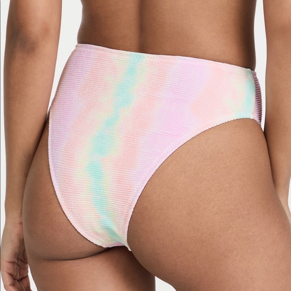Leslie Amon Carla Bikini Top / High Waisted Bikini Bottoms Rainbow Crinkle - M - Picture 7 of 12